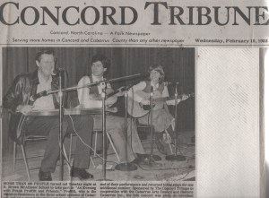 Frank Proffitt, Jr., Wayne Martin, Margaret Martin, Concord, NC, 1983.